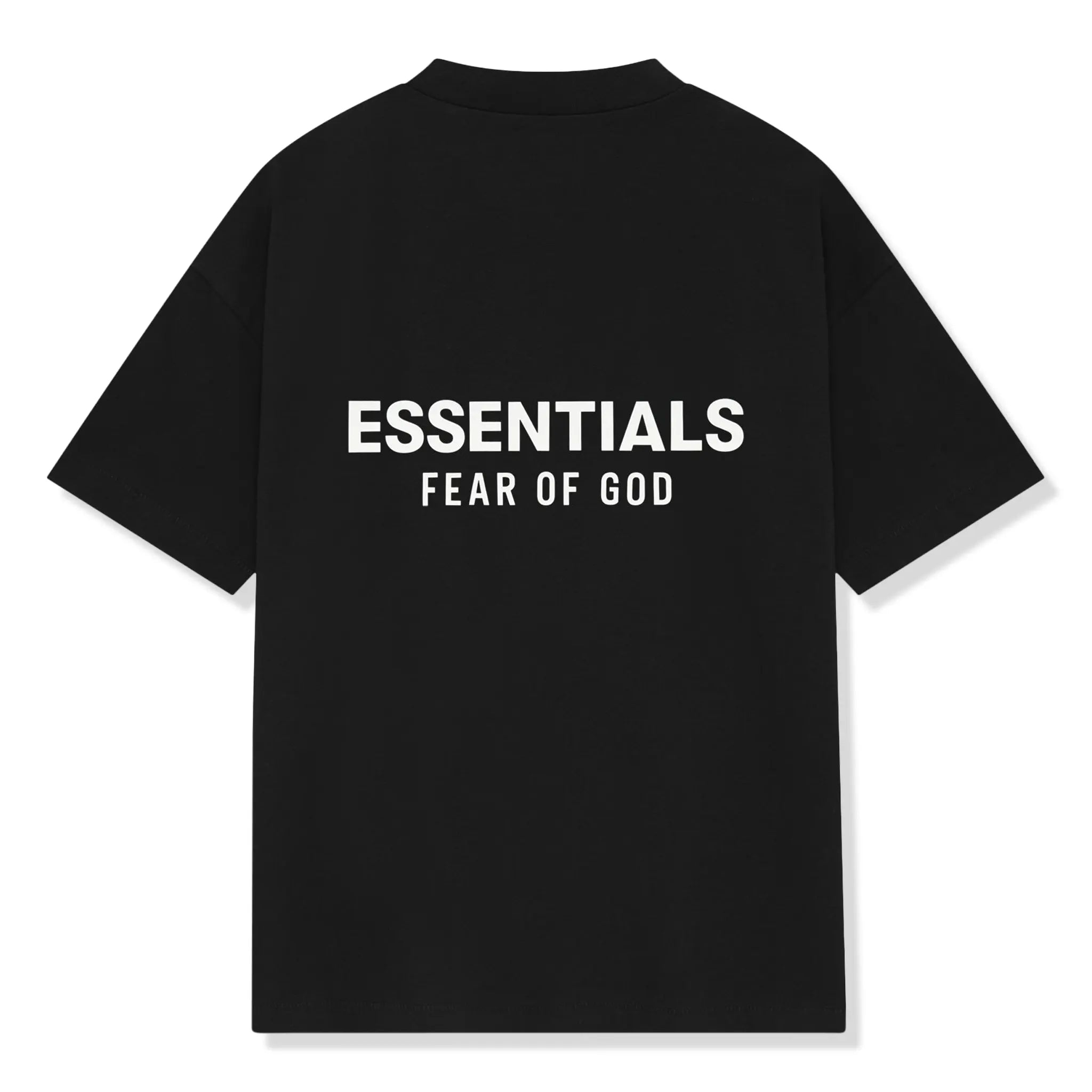 Back View of fear of god essentials classic jet black t shirt 125as254190f